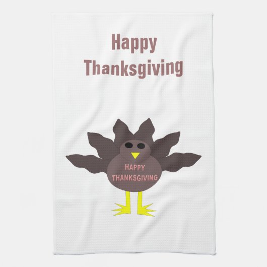 Dinde plumée de Thanksgiving Serviette de cuisine (Vertical)