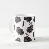 Dindes et plumes - Mug de café blanc (Devant gauche)