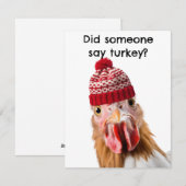 Dindon avec carte de chapeau de ski (Devant / Derrière)