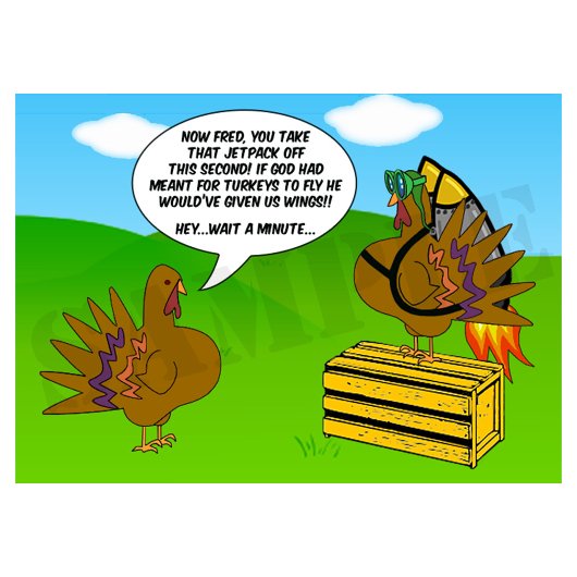 Dindon avec Réacteur dorsal - Carte de Thanksgivin