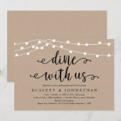 Dine met ons, Rustic Kraft Rehearsal Dinner Kaart (Voorkant / Achterkant)