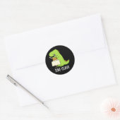 Dine-osaur Grappige Dinosaurus Pun Donker BG Ronde Sticker (Envelop)