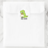 Dine-osaur Grappige Dinosaurus Pun Ronde Sticker (Tas)