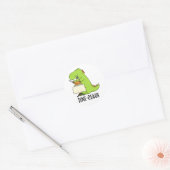 Dine-osaur Grappige Dinosaurus Pun Ronde Sticker (Envelop)