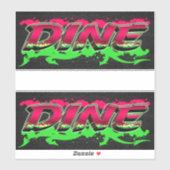 Dine Prénom Nom Graffiti Autocollants Autocollants (Feuille)