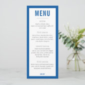 DINEERMENU modern blok roodblauw Menu (Staand voorkant)