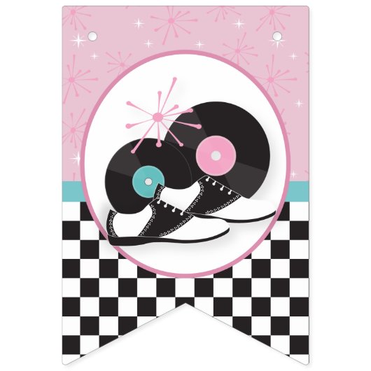 Diner 1950 Joyeux drapeau de Bunting d'anniversair (Premier drapeau)