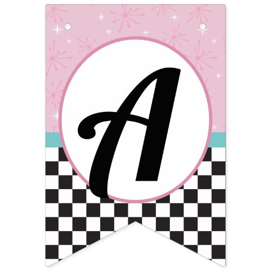 Diner 1950 Joyeux drapeau de Bunting d'anniversair (Troisième drapeau)