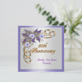 Dîner 50e Anniversaire invitation élégante florale (Debout devant)