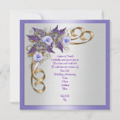 Dîner 50e Anniversaire invitation élégante florale (Dos)