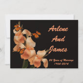 Dîner 50e anniversaire invitation en noir (Devant)