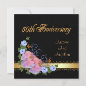 Dîner 50e anniversaire invitation orchidées (Devant)