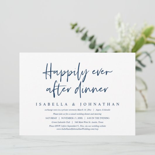 Dîner à jamais heureux après, invitation de fuite (Debout devant)