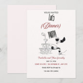 Dîner À Main Cute Invitation (Devant / Derrière)