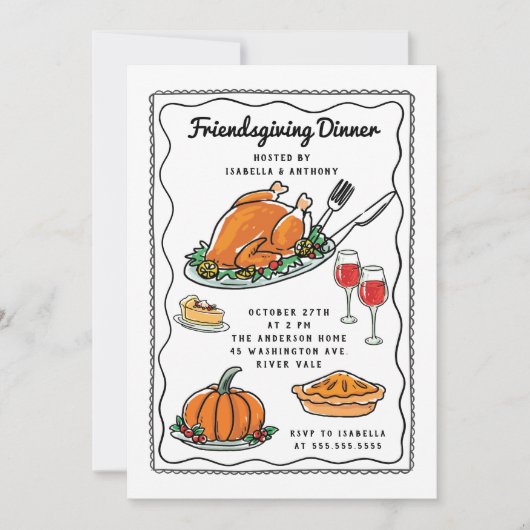 Dîner Amusant Invitation (Devant)