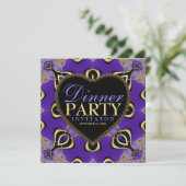 Dîner Anniversaire Soirée Purple Gold Invitations (Debout devant)