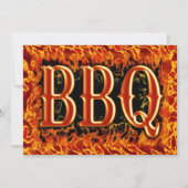 Dîner barbecue Flames réalistes Invitations (Devant)