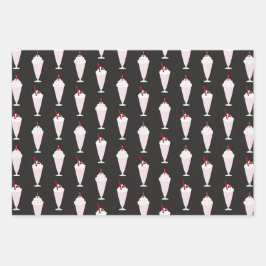 Diner Black Red Trio uit de jaren 1950 Inpakpapier Vel