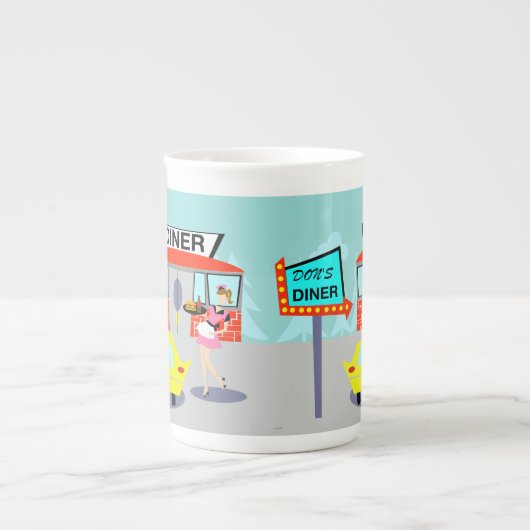 Diner Bone China Mok uit 1950 (Voorkant)