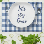 Diner Bord op Blue Gingham Theedoek (Gevouwen)