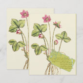 Dîner botanique rose Fleur Invitations (Devant / Derrière)