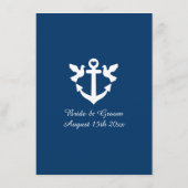 Diner bruiloft menu met nautische boot anker logo (Achterkant)