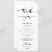 Dîner Cadre Merci, Carte de script noir (Devant / Derrière)