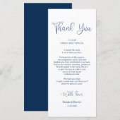 Dîner Cadre Merci, Cartes Bleues Marine (Devant / Derrière)