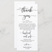 Dîner Cadre Merci, Cartes de Script Noir (Devant / Derrière)