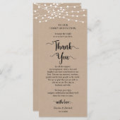 Dîner Cadre Merci, Cartes Rustiques Kraft (Devant / Derrière)