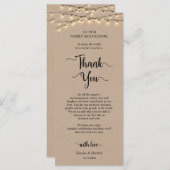 Dîner Cadre Merci, Cartes Rustiques Kraft (Devant / Derrière)