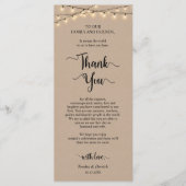 Dîner Cadre Merci, Cartes Rustiques Kraft (Devant)