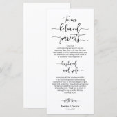 Dîner Cadre, Police noire, Cartes de Remerciements (Devant / Derrière)