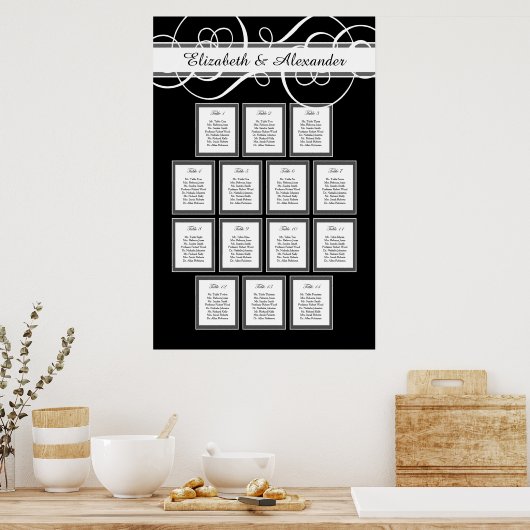 Dîner classique Mariage 14 Table Tableau de siège (Cuisine)