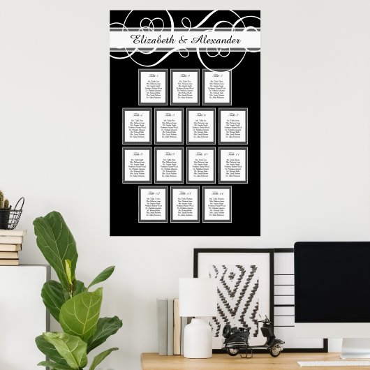 Dîner classique Mariage 14 Table Tableau de siège (Bureau à domicile)