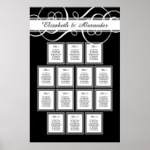 Dîner classique Mariage 14 Table Tableau de siège (Devant)