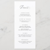 Dîner Classique Menu Mariage Réception Carte Repas (Devant)