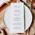 Dîner Classique Menu Mariage Réception Carte Repas<br><div class="desc">Notre carte menu personnalisée vous propose une calligraphie moderne pour informer vos invités de leurs choix de repas à votre mariage ou événement. Cet article fait partie de notre collection Goldie G100,  s'il vous plaît magasiner notre magasin pour les produits correspondants.</div>
