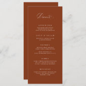 Dîner Classique Menu Mariage Réception Carte Repas (Devant / Derrière)