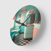 Diner Clock uit de jaren '50 Ronde Klok (Hoek)