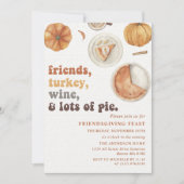 Dîner d'action d'amitié rustique Invitation de fêt (Devant)