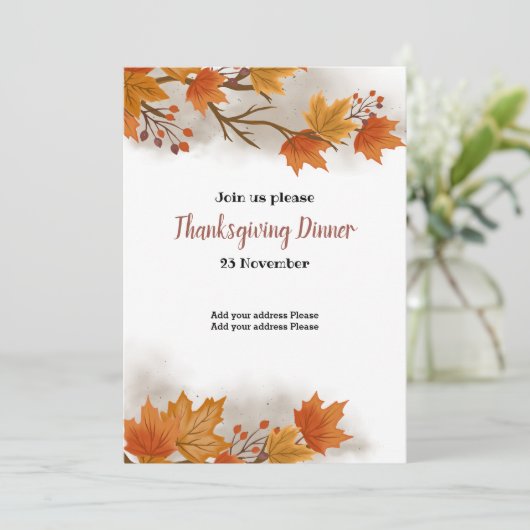 Dîner d'action de grâce Invitation (Debout devant)