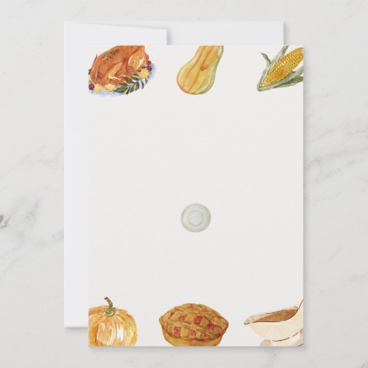 Dîner d'action de grâce Invitation (Dos)