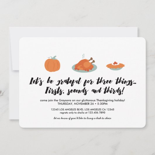 Dîner d'action de grâce Invitation (Devant)
