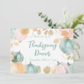 Dîner d'action de grâce Invitation Citrouille d'aq (Debout devant)