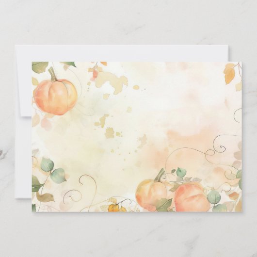 Dîner d'action de grâce Invitation Citrouille d'aq (Dos)