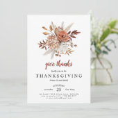 Dîner d'action de grâce Invitation | Remerciements (Debout devant)
