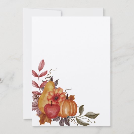 Dîner d'action de grâce Modèle d'invitation (Dos)