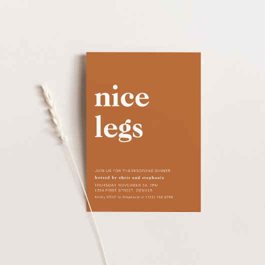 Dîner d'action de grâces amusant Invitation