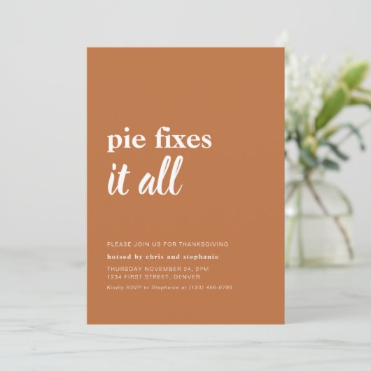 Dîner d'action de grâces amusant Invitation (Debout devant)